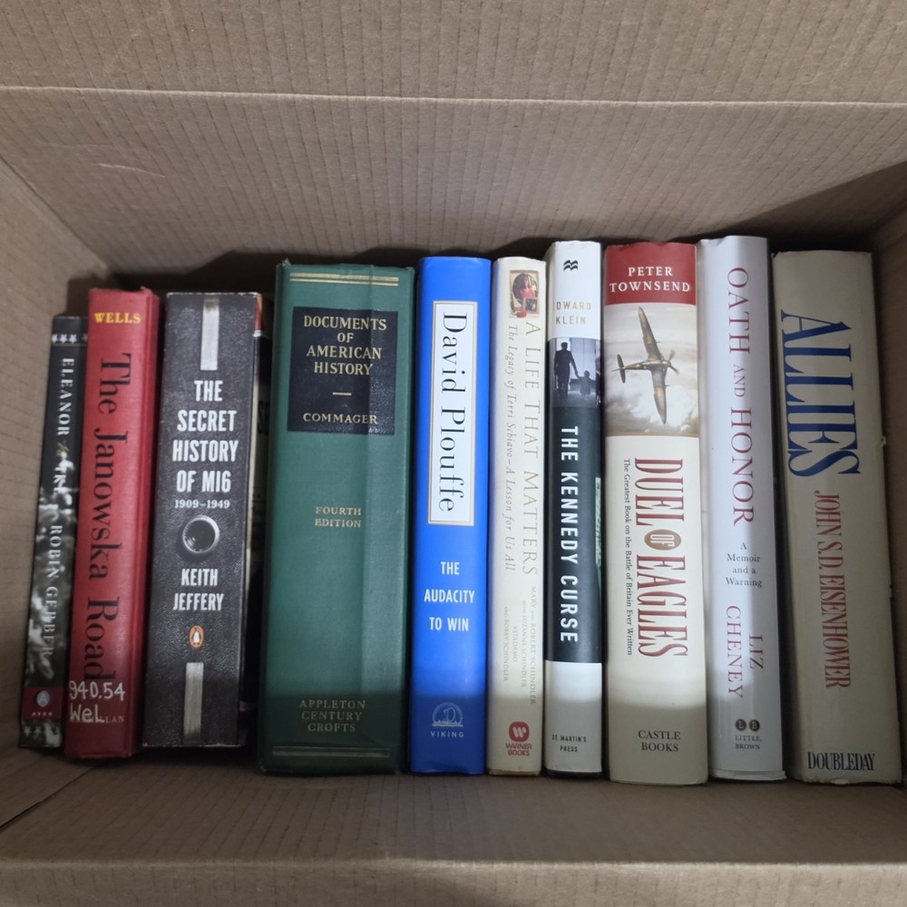 25 Vintage History Books Lot–Politics, WWII, Autobiography, Nonfiction, Military