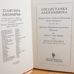 Collectanea Alexandrina Edited by Iohannes U. Powell (Ares, 1981)