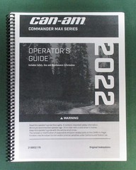 2022 Can-Am Commander MX XT Owner’s Manual: 228 Pages & Protective Covers!