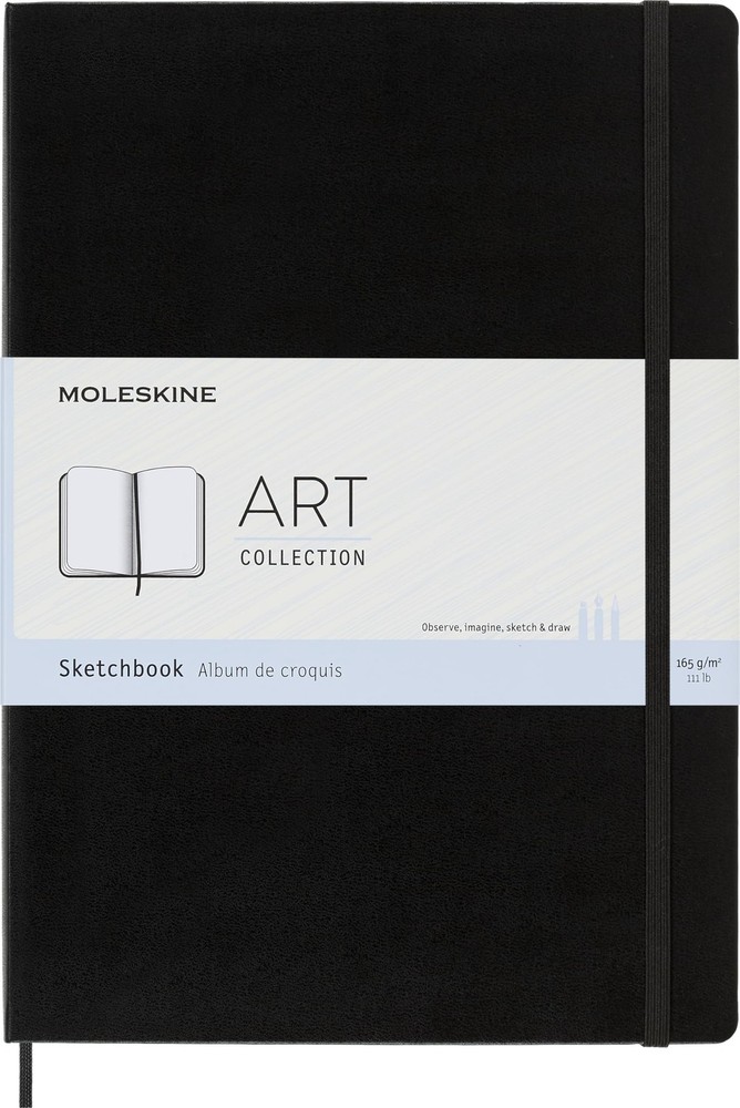 Art Sketchbook, Hard Cover, A4 (8.25″ x 11.75″) Plain/Blank, Black, 96 Pages