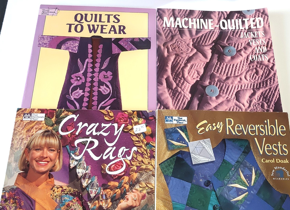 4 WEARABLE QUILTS Books MACHINE-QUILTED JACKETS & COATS VESTS CRAZY RAGS