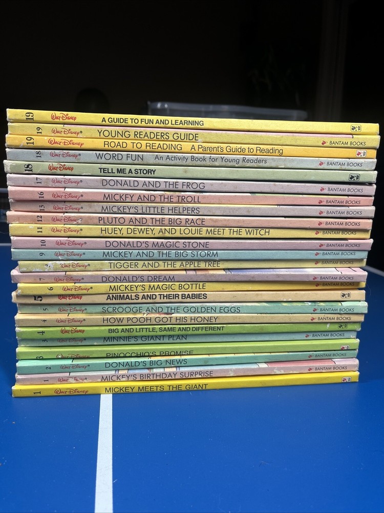 Walt Disney Fun-To-Read Library Lot Set Vintage 1986 1990 Book Hardcovers