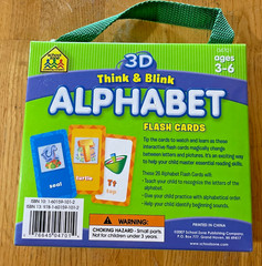 3D Alphabet Flash Cards Think & Blink School Zone, Complete, EXC