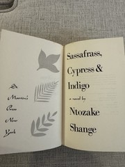 1982 First Edition Sassafras Cypress & Indigo Ntozake Shange HC DJ Charleston