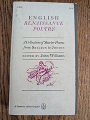 English Renaissance Poetry; John Williams 1963 Anchor Books Paperback