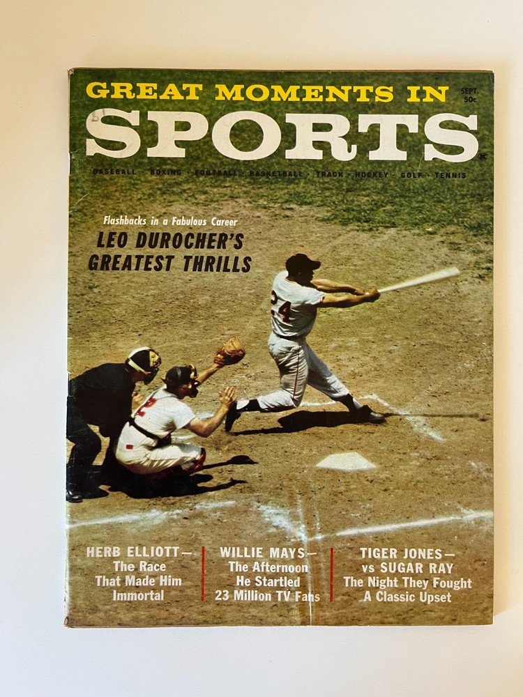 Great Monments In Sports Magazine – Vintage September 1961 Willie Mays Cover