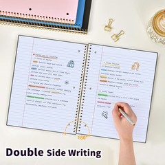 Spiral Notebook Wide Ruled 8″ x 10 1/2″, 1 Subject Spiral Notebook, 3-Hole Pu…