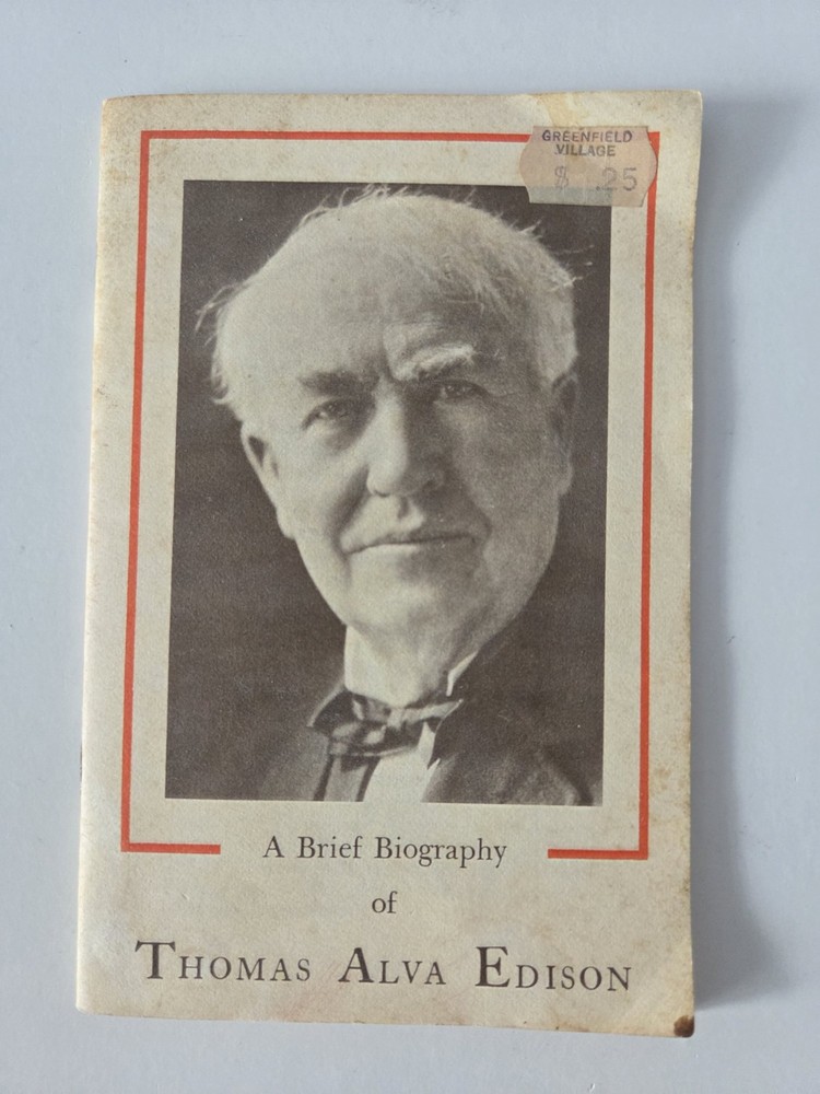 Brief Biography of Thomas Alva Edison Chapbook Pamphlet Vintage chapbook