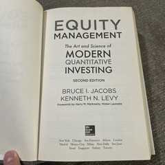 Equity Management: The Art and Science of Modern Quantitative Investing,2Edition