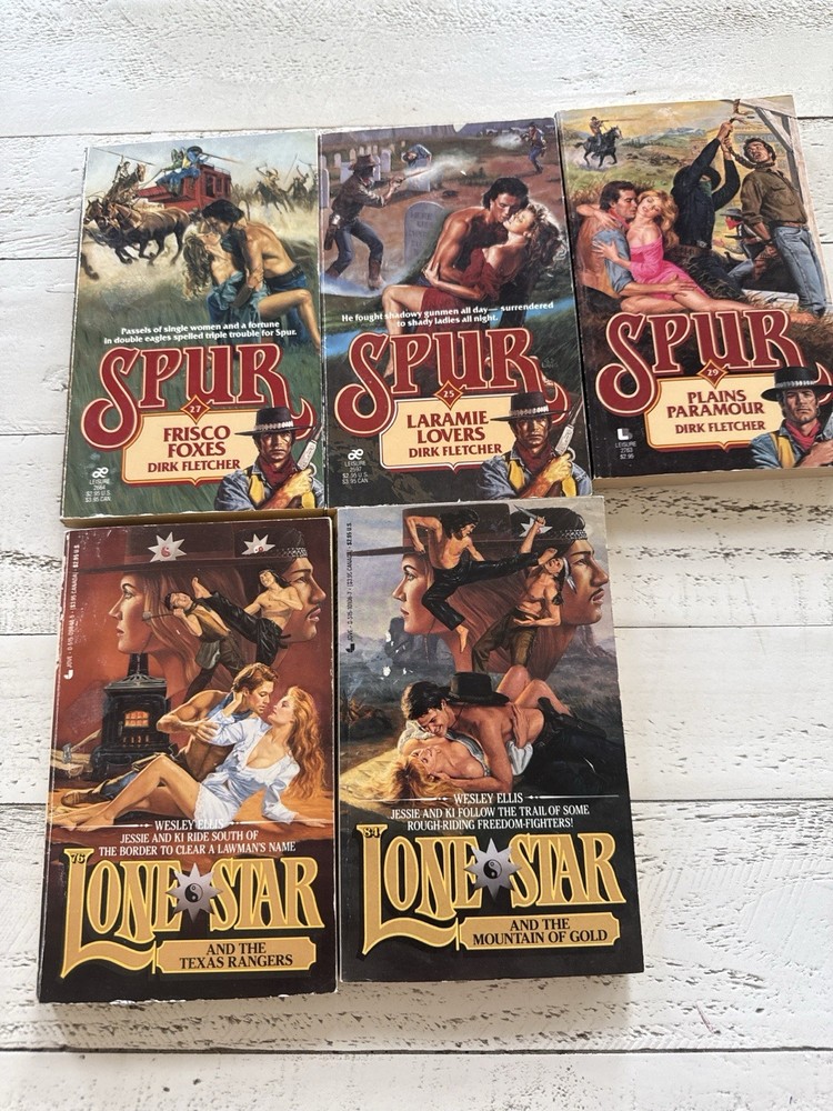 Spur & Lone Star Western 5 PB Lot Dirk Fletcher Wesley Ellis Action Western