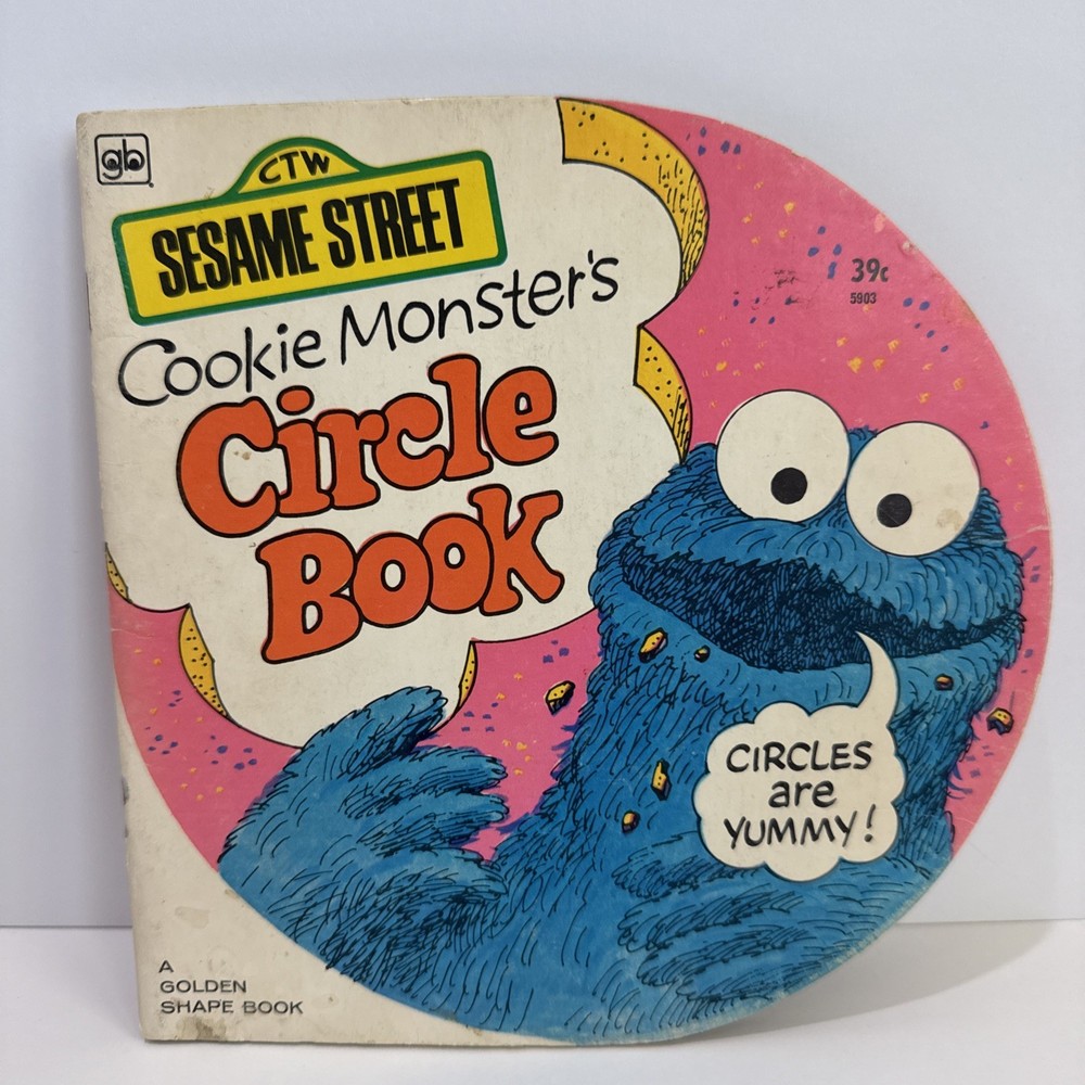 Vintage Sesame Street Cookie Monster Circle Book Golden Shape Book 1972 CTW