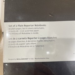 Qty 8 New Moleskine Volant Plain Reporter Notebooks Black 7×9″ Acid Free