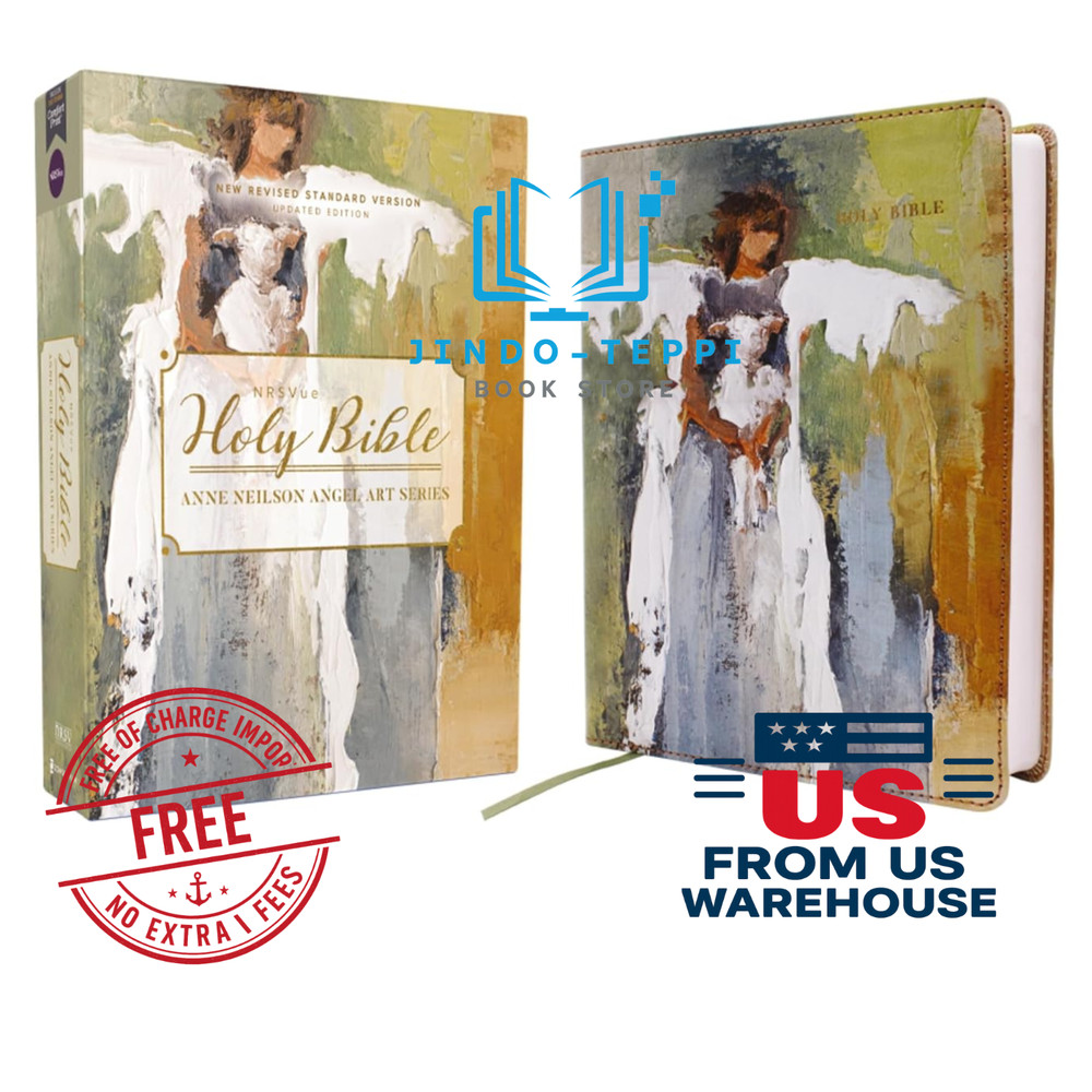 NRSVue Holy Bible Anne Neilson Angel Art Green Leathersoft 2024