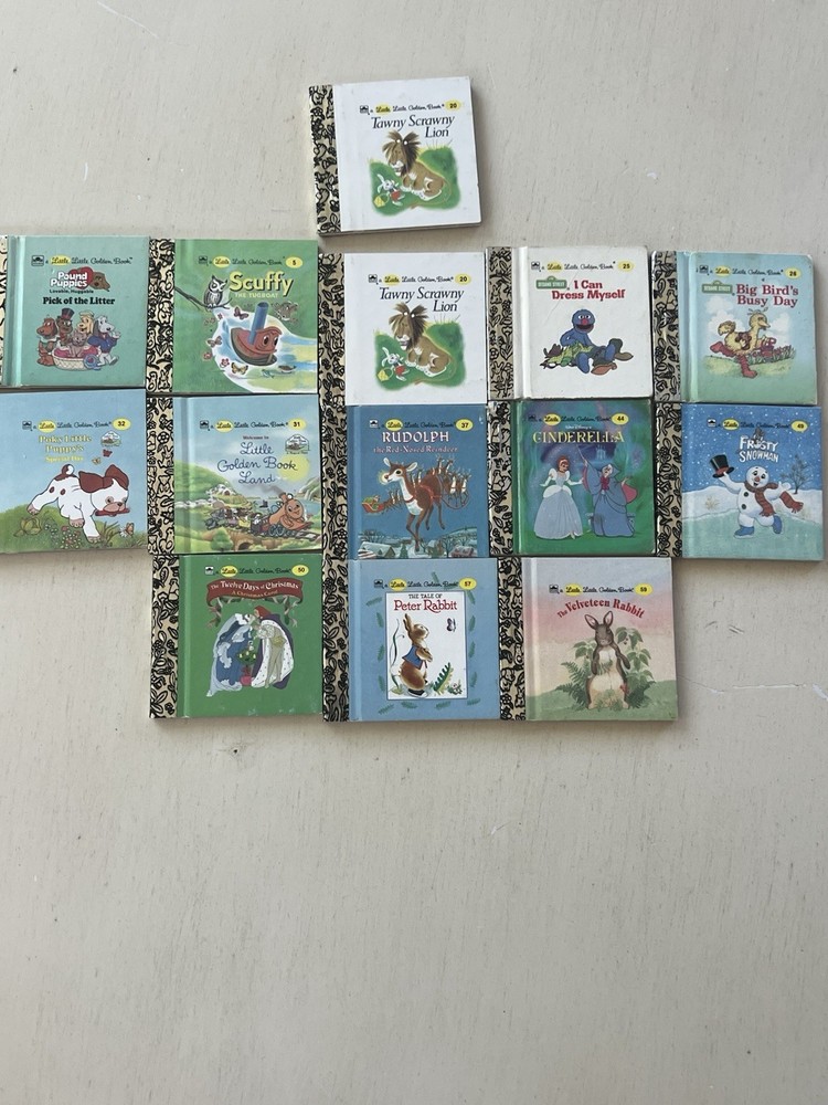 Lot Of 14 – Vintage Mini Little Little Golden Book Miniatures Christmas- Disney