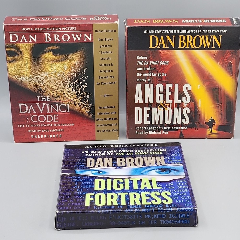Dan Brown Audiobook Lot – 3 Books: Angels Demons, DaVinci Code, Digital Fortress