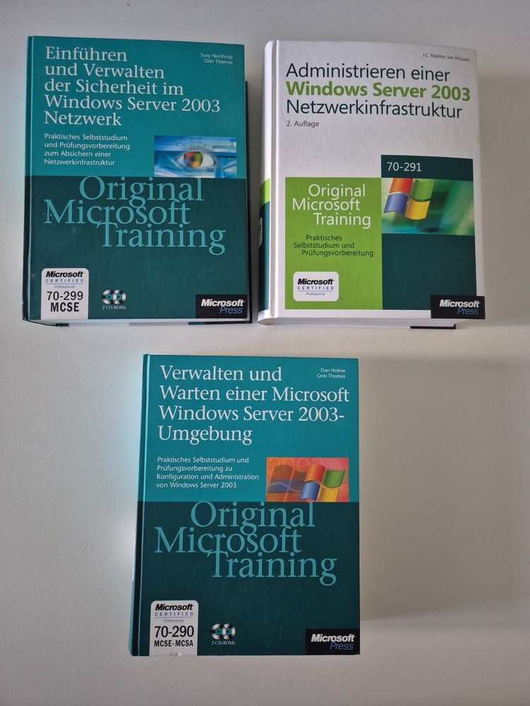 3× Microsoft Training Windows Server 2003 MCSE 70-290/291/299 mit CDs