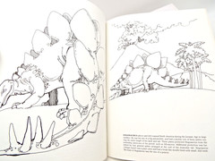 The Dinosaur Coloring Book by Anthony Rao (PB) & 2 Dinosaur Sticker Sets Vintage