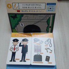 MIKI HOUSE Train Sound Book Kids Toy Voice Button Game Blue 22cm Used