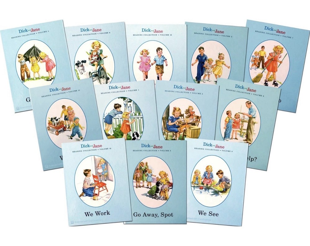 DICK AND JANE 12 Book Reading Collection Set Homeschool Ages 4-8
