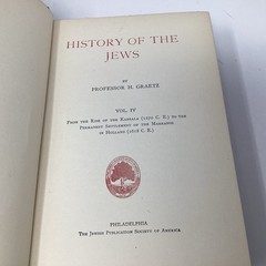 History Of The Jews Heinrich Graetz 1891-1898 Volumes 1-6 Antique Book Set
