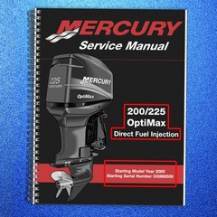 MERCURY 200-225 OptiMax DFI SERVICE MANUAL YR 2000+ FIXED COVERS, FOLDOUTS!