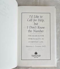 Abraham J. Twerski I’d Like to Call for Help 1991 Hardcover Pharos DJ