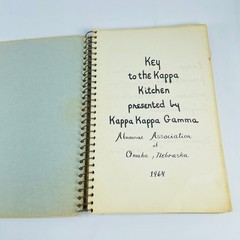 Key to the Kappa Kitchen 1964 Kappa Kappa Gamma Alumnae Cookbook Spiral Omaha NE