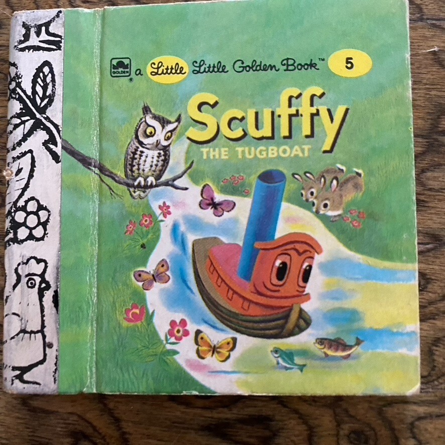 Scuffy the Tugboat & His Adventures HC 1955 Measures 2.75X2.75 Little Golden Bk