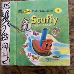 Scuffy the Tugboat & His Adventures HC 1955 Measures 2.75X2.75 Little Golden Bk
