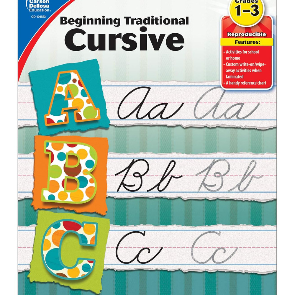 Beginning Traditional Cursive Handwriting Workbook for Kids Handwriting Pract..