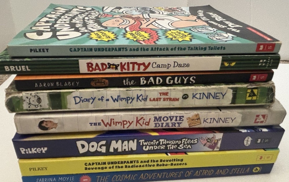 Boys 8-12 Interests Fiction Books Mixed Lot Of 8 See Desc For List & Condition