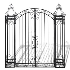 Garden Gate Ornamental Fence Gate with Bolt Hinge Trellis Wrought Iron vidaXL vi