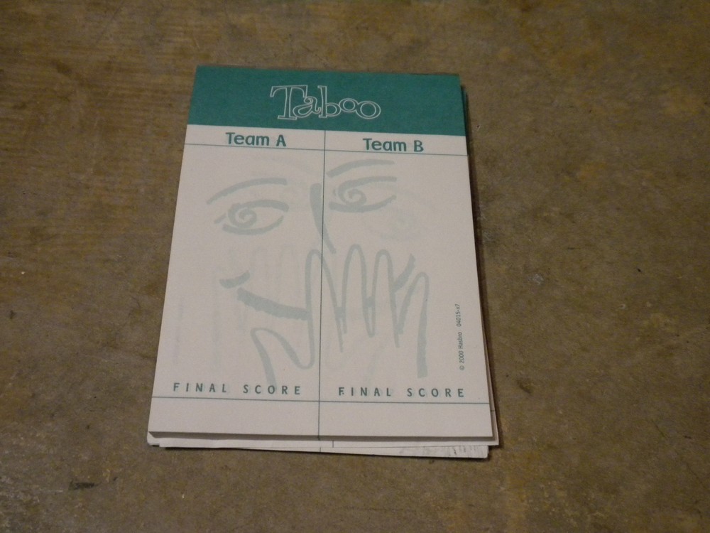 SCORE PADS ONLY Vintage 2000 Taboo Hasbro Game Score Pads – 31 Pages Left