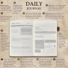 Leather Christian Bible Journal for Men, Prayer Journal for Scripture Study & Da