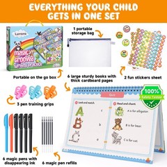 Magic Grooved Writing Practice for Kids Age 3–5 Reusable Tracing Books & Prescho