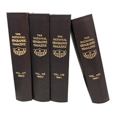 1960,1961: Lot Of 4 NATIONAL GEOGRAPHIC MAGAZINE BOUND VOLUMES Nice!! History