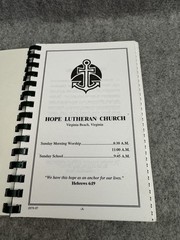 A Taste of Hope Cookbook Hope Lutheran Church Virginia Beach VA 1997