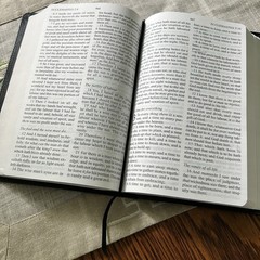The Holy Bible King James Larger Print Black Italian Duo-Tone Zondervan Boxed