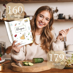Recipe Book to Write in Your Own Recipes, Blank Cookbook with 175 Pages for Fami