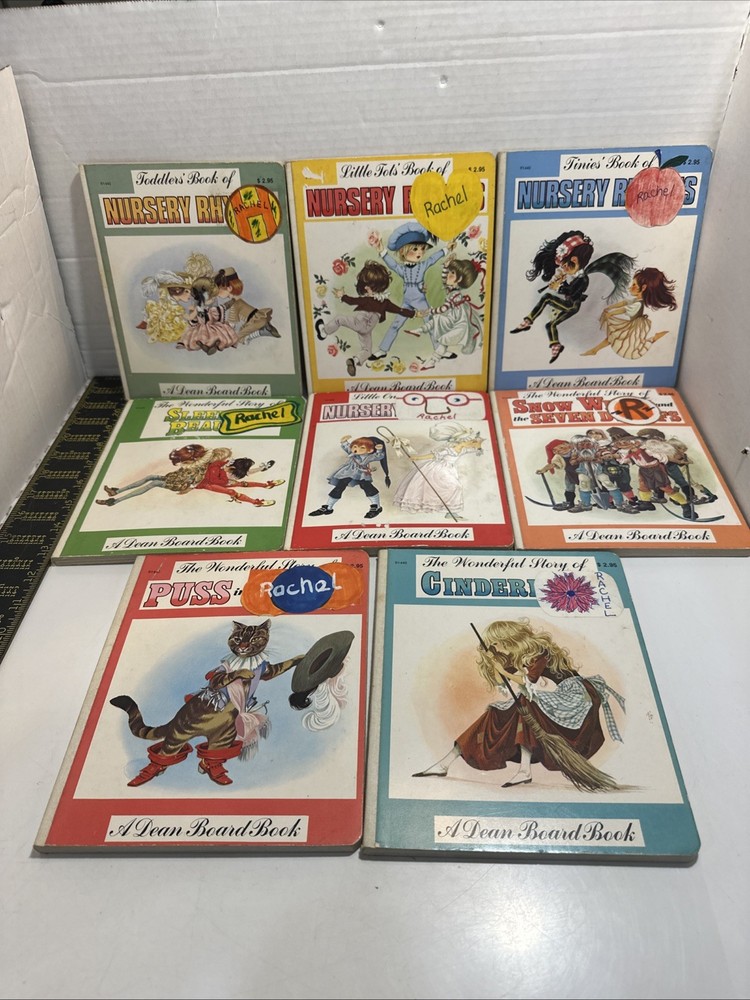 Dean Board Books, Nursery Rhymes, Toddlers Tots 1979 Lot Of All 8 Vintage