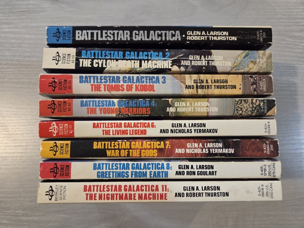 Vintage Lot 8 BATTLESTAR GALACTICA Paperback 1-4, 6-8, 11 – Almost Pristine