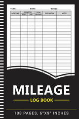 Mileage Log Book Auto Odometer Tracking Tracker Business Taxes 6″x9″