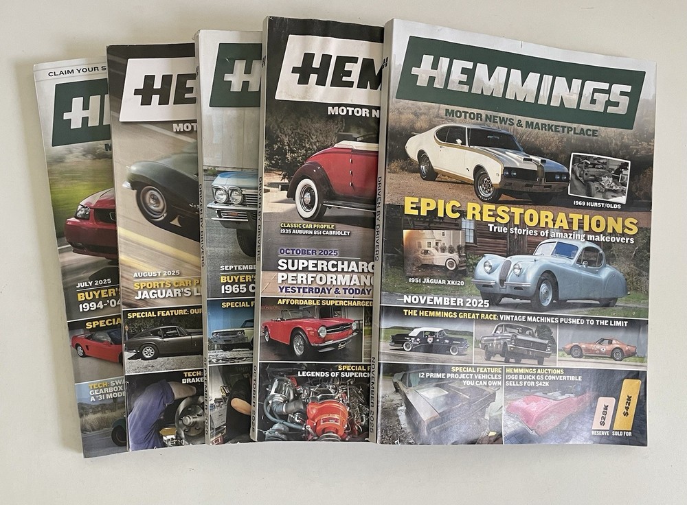 Lot 4 HEMMINGS Motor News Magazine Book April March February January 2026