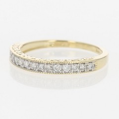 .20ctw Diamond Pavé Milgrain Scroll Wedding Band Ring 14k Yellow Gold Size 5