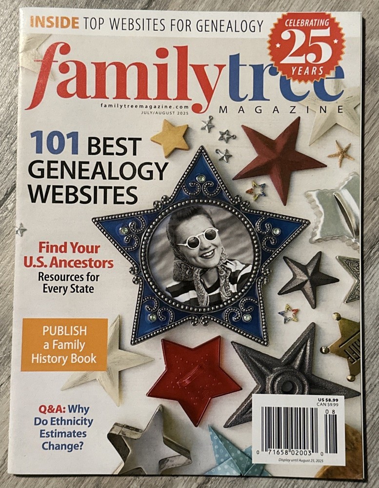 Family Tree Magazine July August 2025 101 Best Genealogy Websites