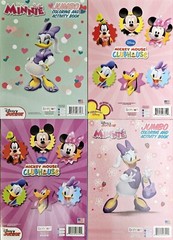 Disney Minnie Mouse Coloring & Activity Books SET OF 4 Crayons & 150+ Stickers!