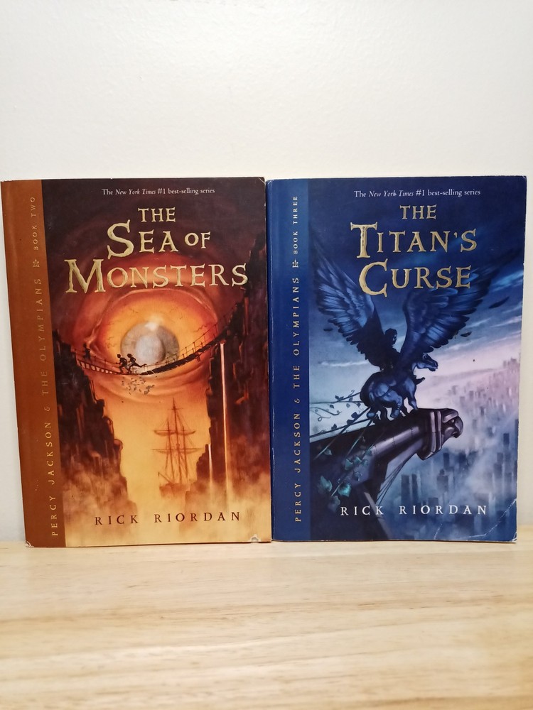 Percy Jackson and the Olympians Rick Riordan Lot (2): Book 2 & 3 Paperbacks GOOD