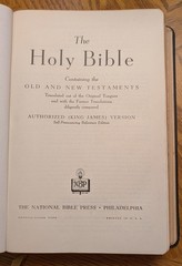 Holy Bible AUTHORIZED KING JAMES VERSION 1944 National Bible Press Lg Print