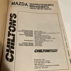 Chilton’s Repair Manual 8411 – Mazda 323/Protege/MX3/MX6/626/Miata 1990-93 46802