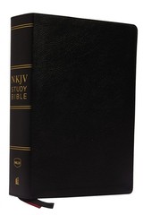 NKJV Study Bible, Premium Bonded Leather, Black, Red Letter Editi Bonded Leather